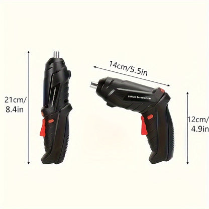 47 Rechargeable Cordless Electric Screwdriver Sets - Versatile Rotary Tools with LED Lights, Suitable for Home Repairs, Woodworking, And Household Projects.