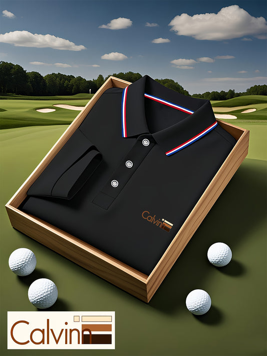 A Single-pc Men'S Polo Shirt with Letter Patterns, Golf Shirt, Breathable Fabric, Cool And Comfortable | Soft And Breathable, Striped Short-Sleeve T-Shirt with Button Details, Solid Color Casual, Regular Fit Multi-Color Set, - ayq