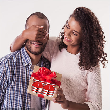 12/50/150/300pcs Heart-Shaped Candles - Red & Golden Glow, Long-Lasting Burn Time, Perfect for Valentine'S Day, Wedding, Birthday, Christmas, Halloween, Thanksgiving Decorations - Bulk Candle Set, Candles For Wedding, Holiday