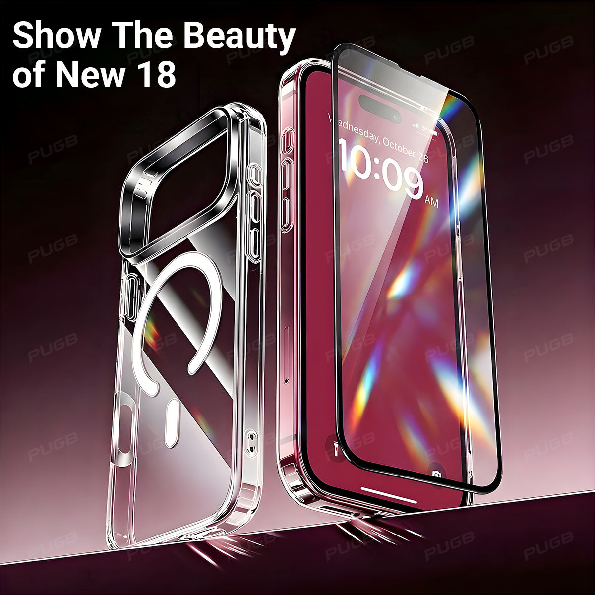 Transparent Magnetic Wireless Charging Phone Case for iPhone 13-18 Pro