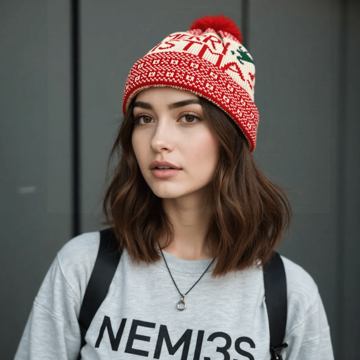 Women'S Christmas Hat - Thick Winter Beanie with Merry Christmas Text, Stretchy Elastic Band for Cold Weather, Red & Green Holiday Colors - Cozy Party, Office, Everyday Winter Cap - Festive Holiday Headwear Gift for Women, Se