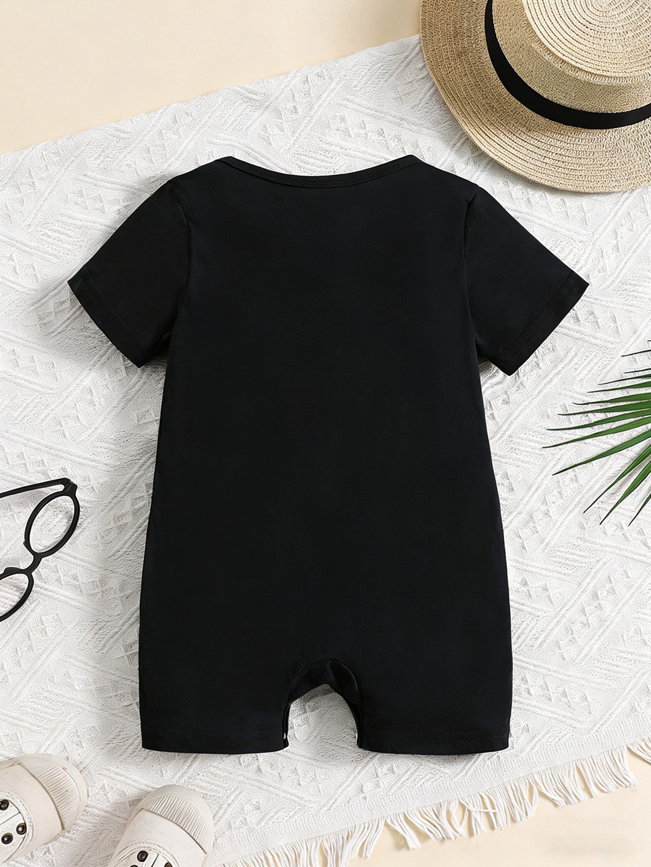 Baby Boy Summer Bodysuit with Cartoon Print - Soft Cotton Onesie