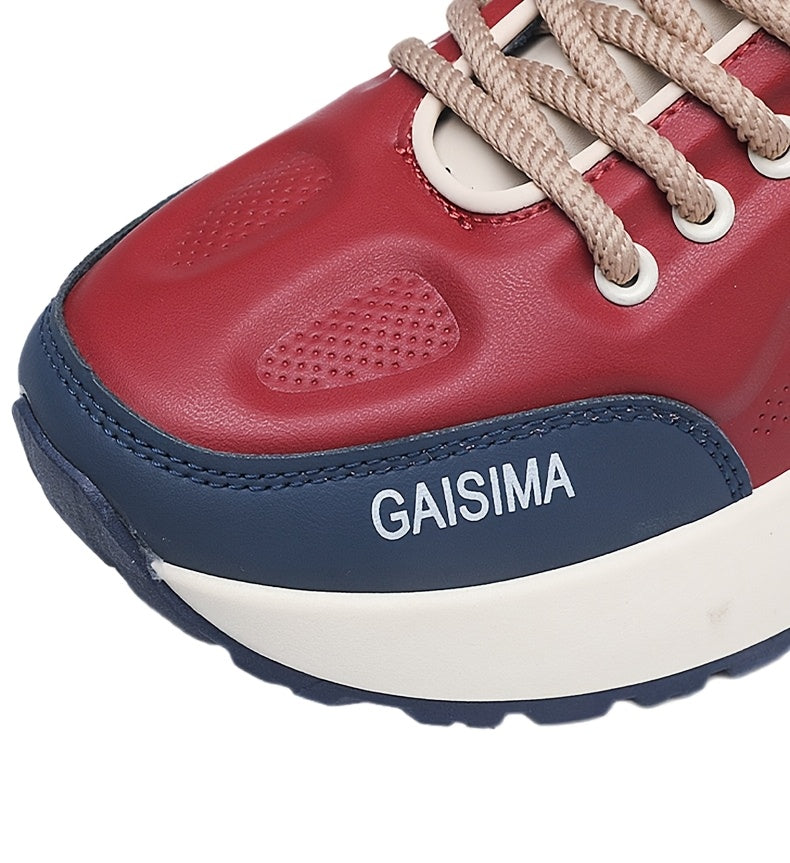Men's Breathable Casual Sneakers - Trendy Dad Shoes with Thick Sole, Lace-Up, Mid-Top Design for Running  Fashion