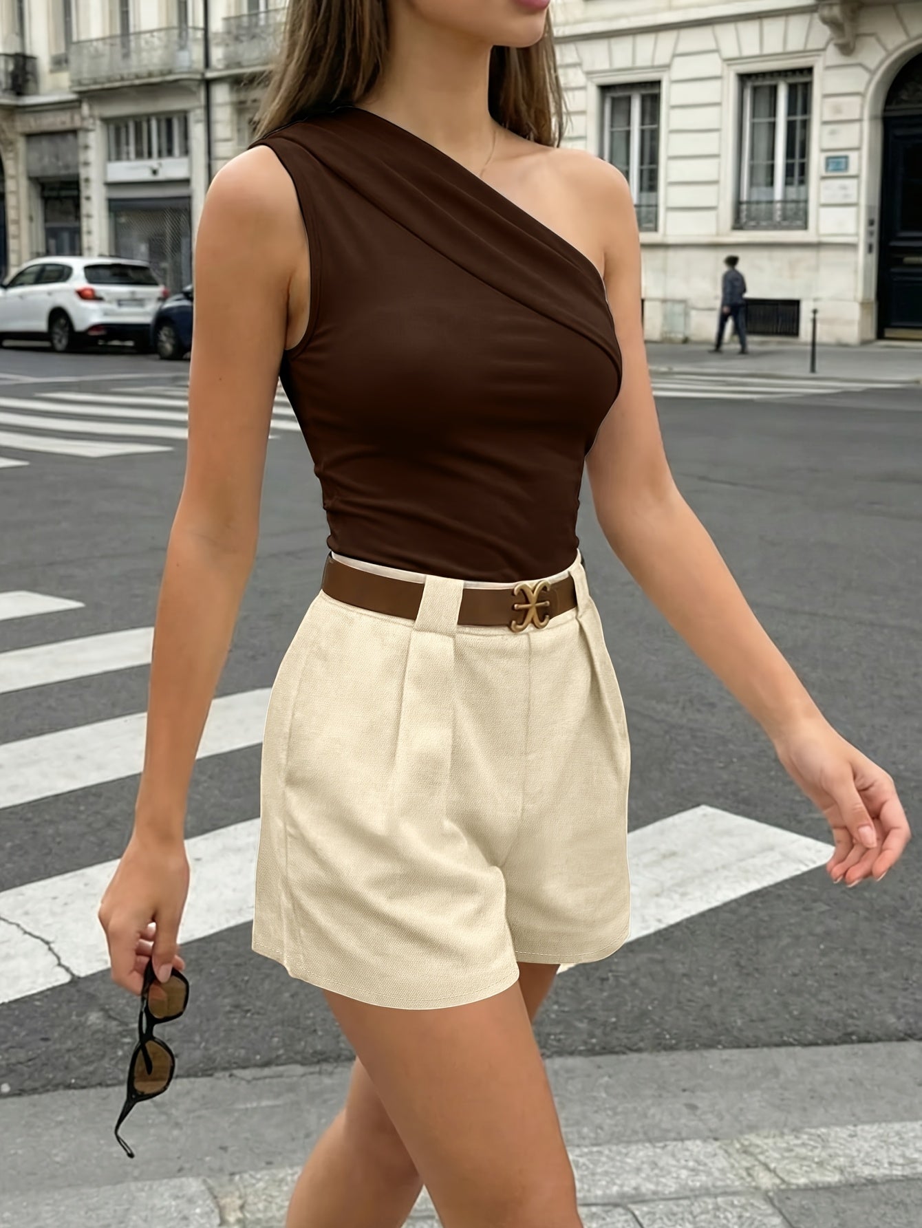 Women’s Casual High-Stretch Off-Shoulder Top & Elastic Waist Pants Set