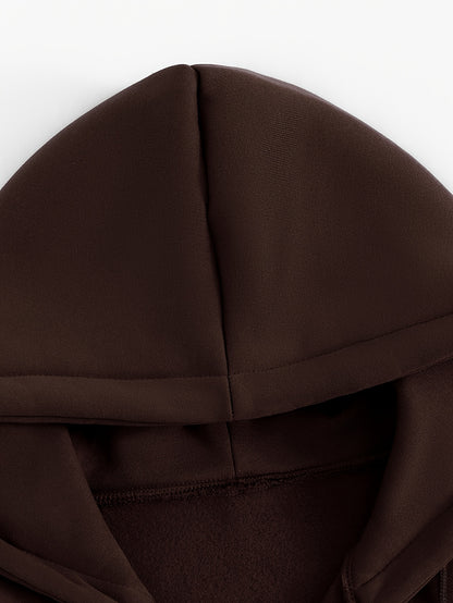 Women's Casual Short Hoodie Jacket with Zipper and Geometric Print