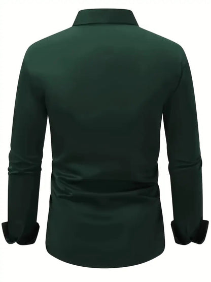 Men's Casual Business Shirt Short Sleeve Polyester Top