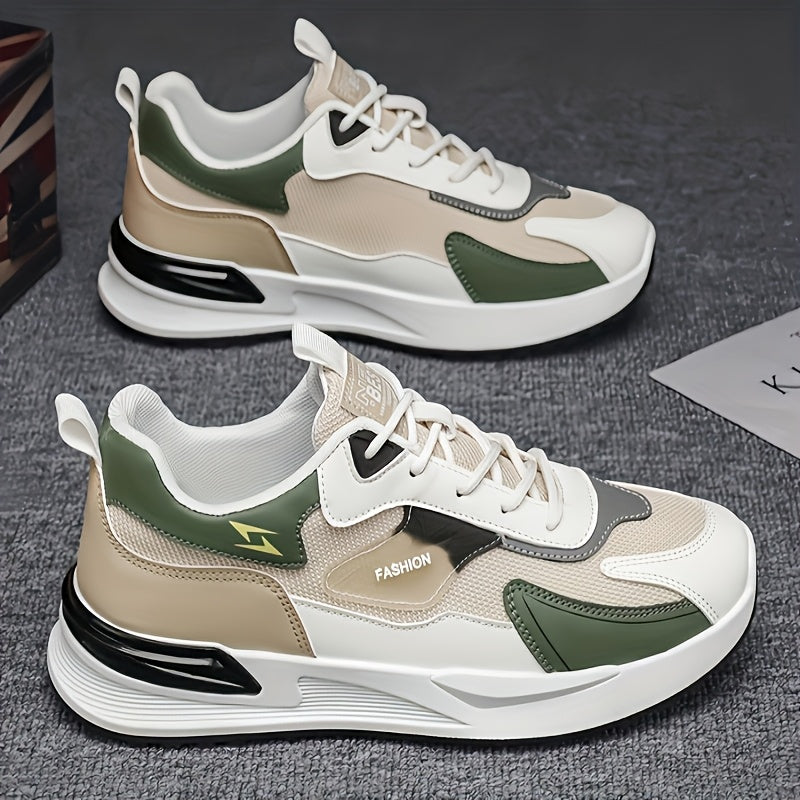 1pc Men'S Cross-Training Shoes | Large Size Casual sneakers for Running and Outdoor Activities, Fashionable, Lightweight, All-Season, Fabric Upper and Sole, PVC Sole, Lace Closure - Warrenxilu - ayq