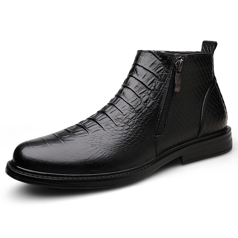 Men's Business High-Top PU Boots for Autumn Winter