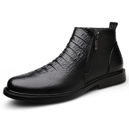 Men's Business High-Top PU Boots for Autumn Winter