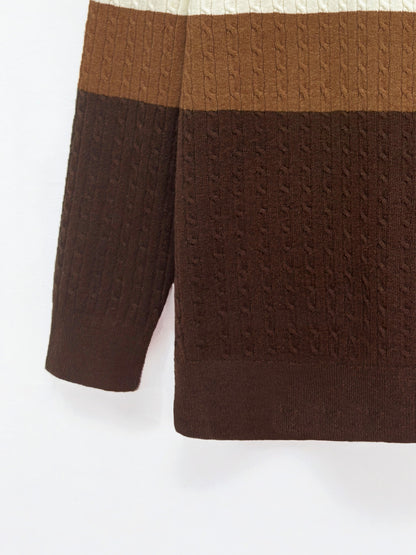 Men'S Pullover Knit Sweater for Autumn And Winter, Long-Sleeve Round-Neck Top for Men, Men'S Sweater, New Year Clothing, Men'S Autumn And Winter Sweater, Men'S Winter Sweater, Festive Attire, Men'S Party Outfit, Striped Sweat