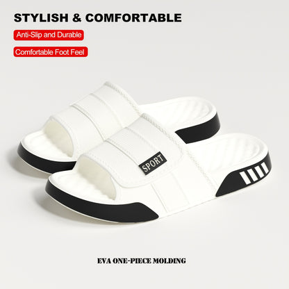 New Men'S Indoor And Outdoor Slippers, Home Shoes, Thick-Soled EVA Non-Slip Slippers, Stylish Thick-Soled, Silent, And Wear-Resistant - ayq