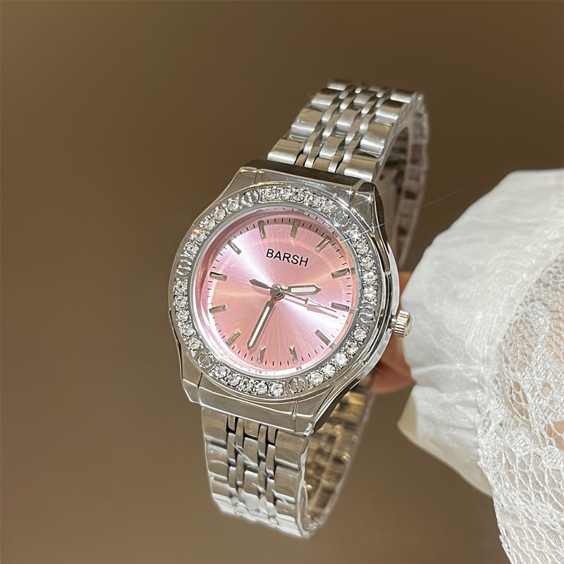 Women's Quartz Stainless Steel Casual Wrist Watch with World-Time