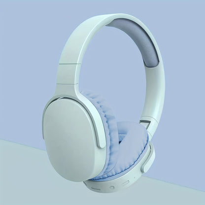 Beige Wireless Headphones, High Fidelity Stereo Sound, Foldable Design, Suitable for Travel and Sports, Compatible with Mobile Phones, Button Volume Control, USB Type-C Charging, Rechargeable Lithium Polymer Battery, Non-Wate