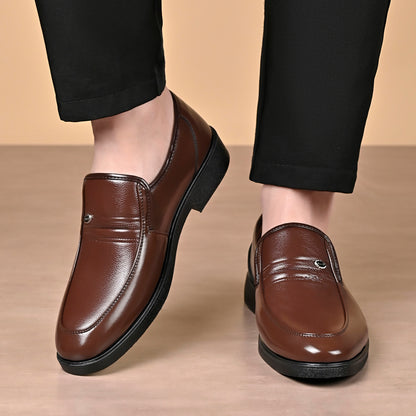 Men's Classic Business Casual Slip-On Loafers with Rubber Sole