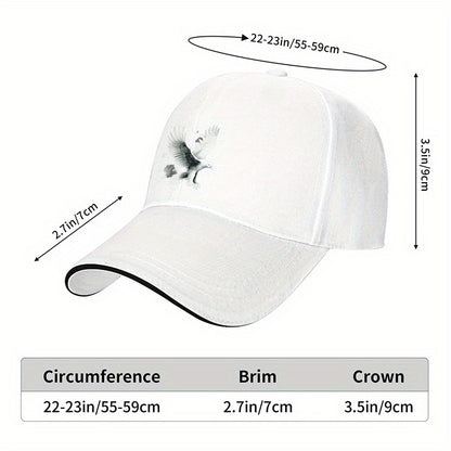 Unisex Retro Dad Hat with Eagle Print - Lightweight, Breathable