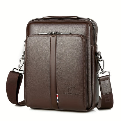 Men'S Genuine Backpack - Adjustable Strap, Multiple Compartments, Large Capacity for Daily Commute  Business, Black, Commuting Backpack, Sleek Design, Textured Finish