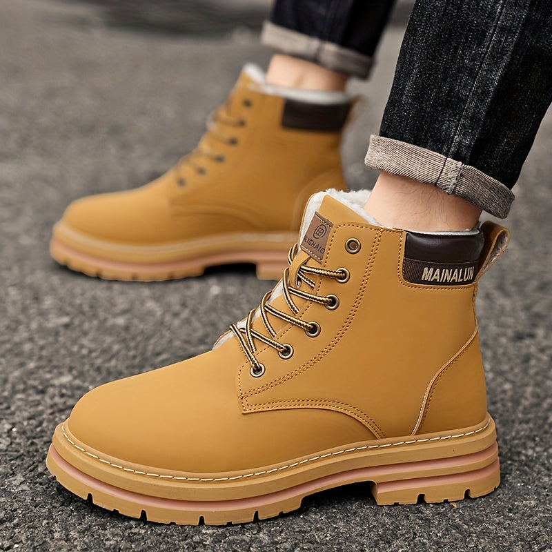 1 Pair Large Size High-Top Winter Snow Boots - Warm  Upper & PVC Sole, Heavy-Duty Traction for Ice/Ground, All-Terrain Outdoor Boots Suitable for Daily Wear, Commuting, and Winter Activities