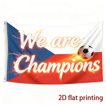 Czech Republic Flag Polyester Fan Support Banner - Outdoor Use