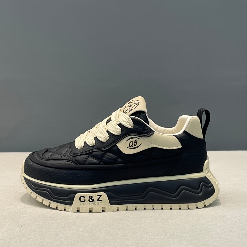 Men's Casual Lace-Up Athletic Shoes with Thick Non-Slip Sole