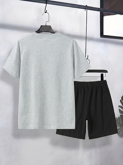 Boys' Cotton T-Shirt & Shorts Set Casual Spring Summer Outfit