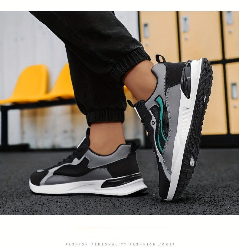 Men's Sneakers Running Shoes, Sporty Trendy Skate Shoes, Versatile Casual Loafers, Sailing Shoes, Flat Sole Skate Shoes, Green and Blue, for Spring, Autumn, Summer, All Seasons, Streetwear, Outdoor, Daily Wear, Hiking, Color- - ayq