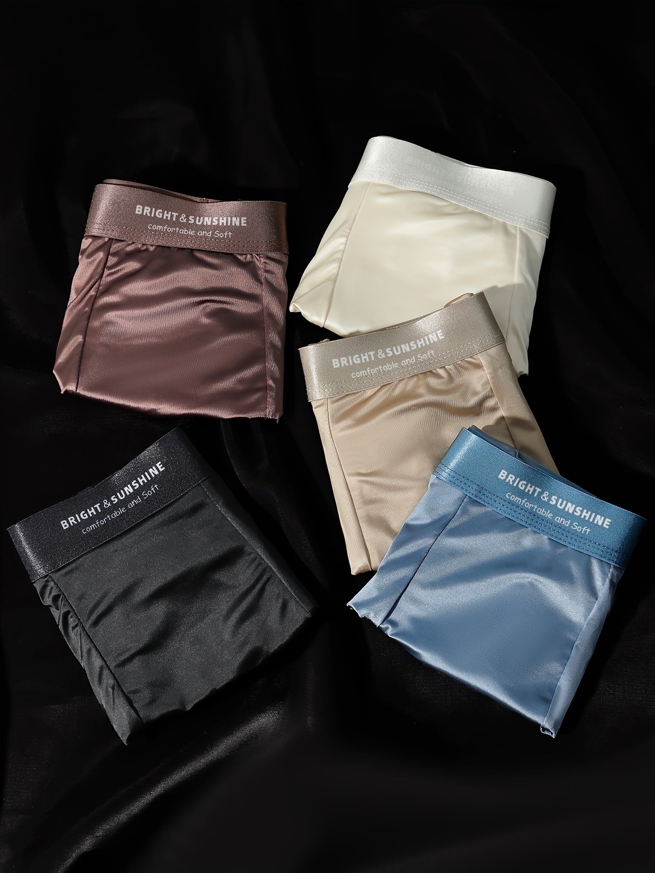 Men's 5-Pack Solid Color Nylon Boxer Briefs Lightweight Fit