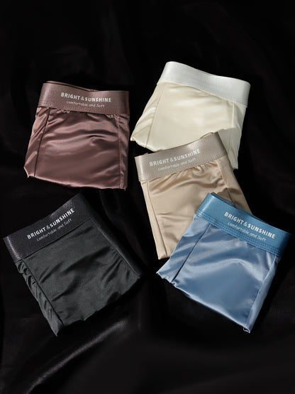 Men's 5-Pack Solid Color Nylon Boxer Briefs Lightweight Fit