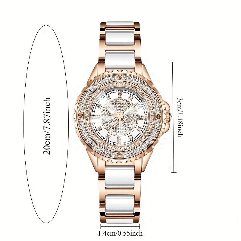 Elegant Women's Quartz Watch with Stainless Steel Band