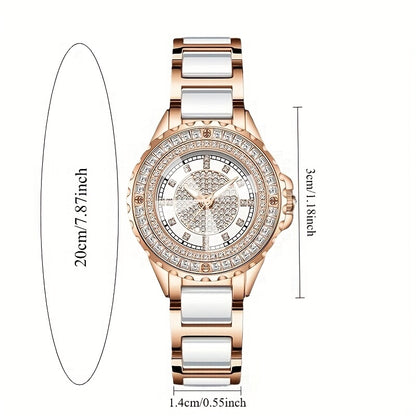 Elegant Women's Quartz Watch with Stainless Steel Band