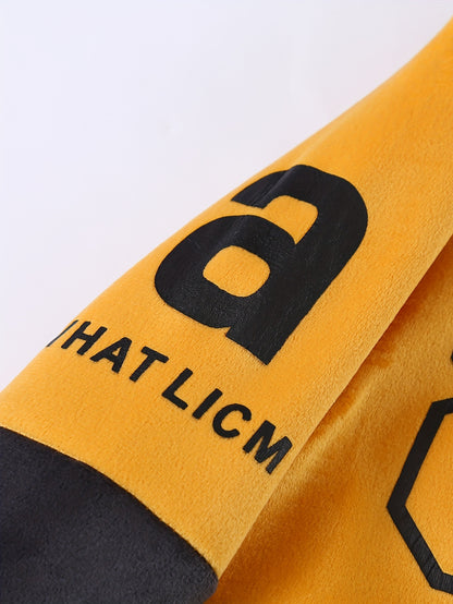 Kids Stylish Sports Outfits, Trendy Letters Print Long Sleeve Hoodie Pants Set, Baby Boy's Autumn And Winter Clothes, Outdoor Cloth