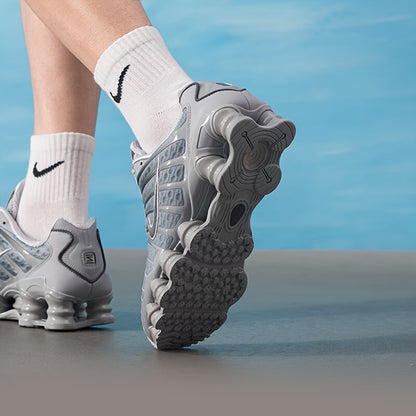 Nike Men’s Wolf Grey Shox TL Low-Top Cushioned Sneakers