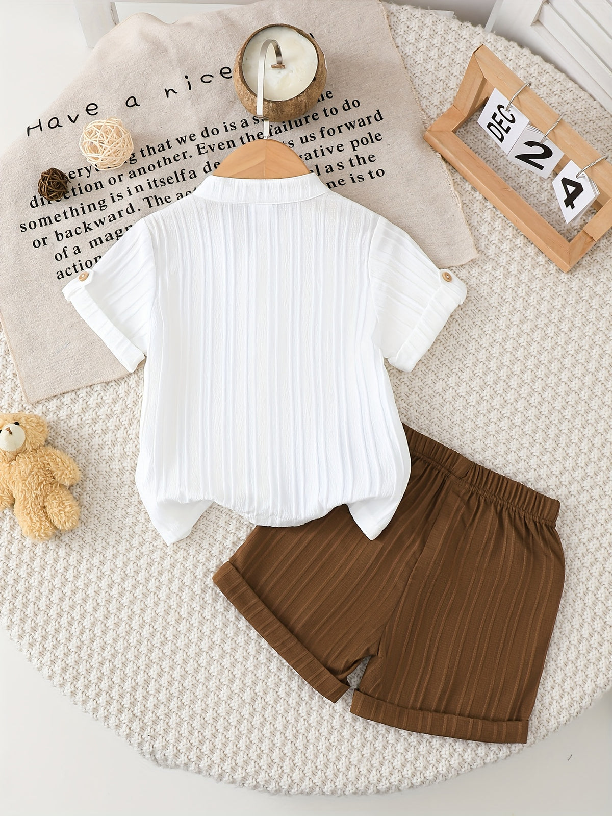 Cute Baby Girl Summer Cardigan & Striped Shorts Set - ayq