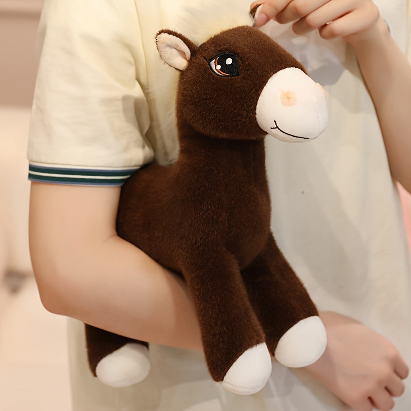 Simulation Horse Plush Toys 20cm/7.87" Soft Stuffed Plush Animal Toy Education Prop Toys for Students Home Room Sofa Decorations