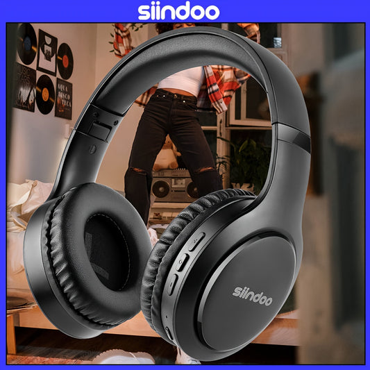 Siindoo JH919 Wireless Headset - 3EQ Sound Modes, High-Fidelity Stereo with Deep Bass - Lightweight, Foldable Design for Travel, Office Use, and Mobile Connectivity