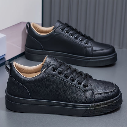 Men's Vintage Low-Top Casual Sneakers with PU Upper
