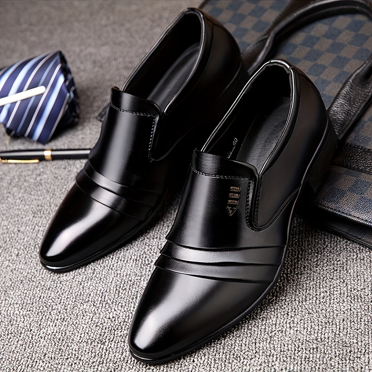 Men's Business Slip-On Loafers Pointed Toe Comfortable Shoes