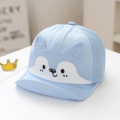 Baby Soft Brim Baseball Cap with Puppy Print for 1-3 Years