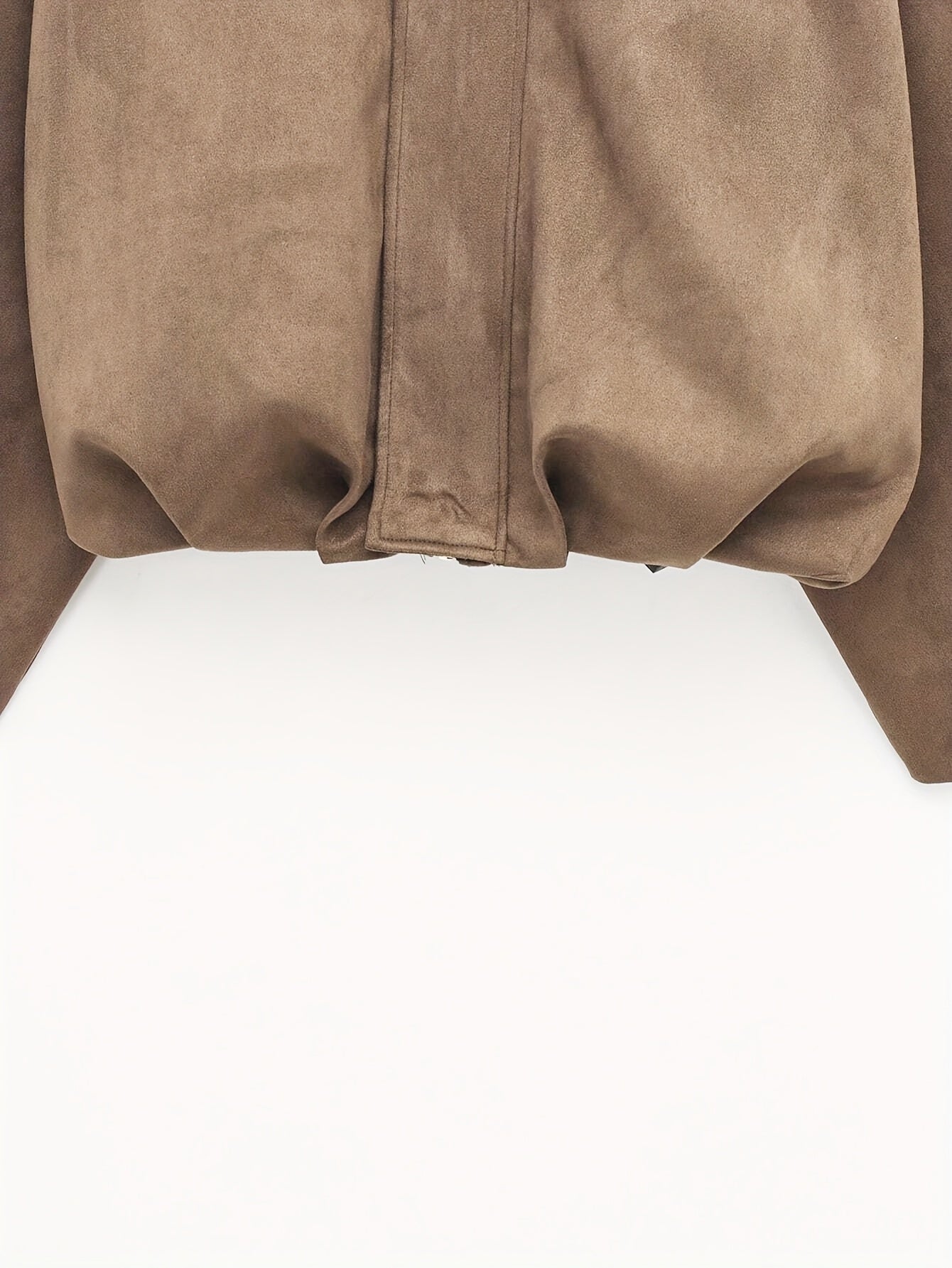 Women'S Vintage Bomber Jacket - Loose Fit Long Sleeve Zip-Up with Drop Shoulder Design, Brown Casual Outerwear for Fall/Winter, Non-Stretch Fabric, Perfect for Casual Attire, Autumn Winter Jacket | Vintage Bomber Style | Zipp