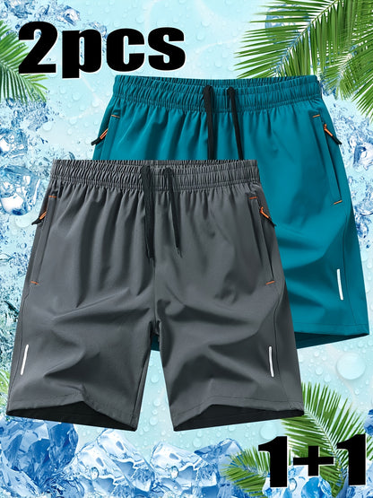 Men's Quick-Dry Casual Shorts 2-Pack for Summer Sports