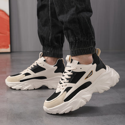 Men'S Comfortable And Breathable Casual Thick-Soled All-Season sneakers, Lightweight Outdoor Trendy Versatile Front-Laced Running Shoes - ayq