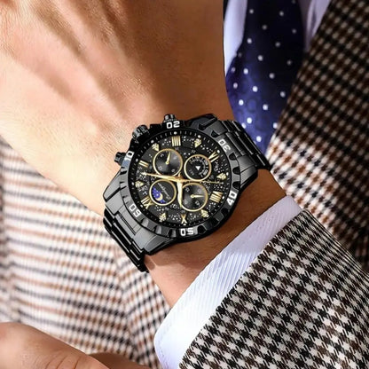 POEDAGAR Men's Quartz Business Watch with Calendar & Waterproof