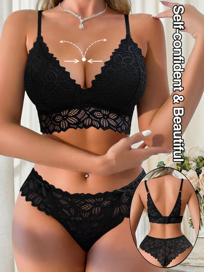 Sexy Lace Bra and Panties Set for Women, Comfortable & Breathable