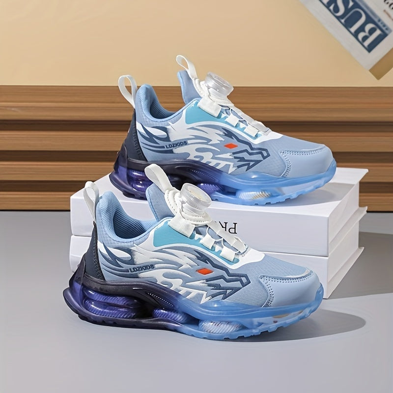 boys' High Quality Faux Sneakers - Rotating Buckle, Breathable & Non-Slip for Boys & Girls - Perfect for Running & Casual Attire dragon school day