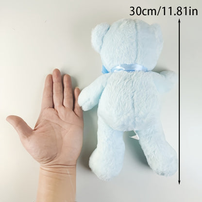 Pet Supplies Teddy Bear Style Design Pet Plush Dog Toy, Purple, Brown, Blue, White, Beige 5 Colors Available, Soft and Comfortable Plush Material, Filled Animal Plush Toys, Softly Filled Animals Hug Companion Toys, Suitable f