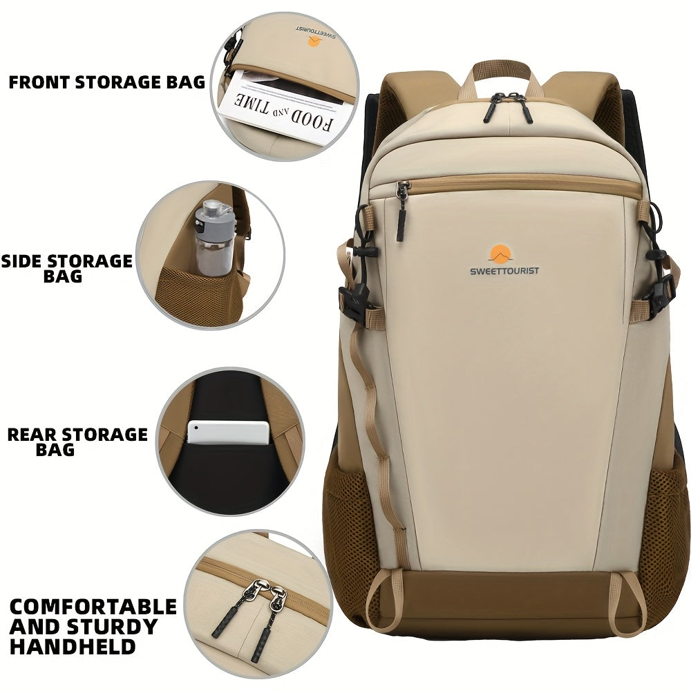 SWEET TOURIST Men'S Lightweight Hiking Backpack - Durable Oxford Fabric, Large Capacity, Adjustable Straps, Multiple Compartments for Outdoor Travel, Sports  Casual Use, Hiking Gear, Sturdy Construction
