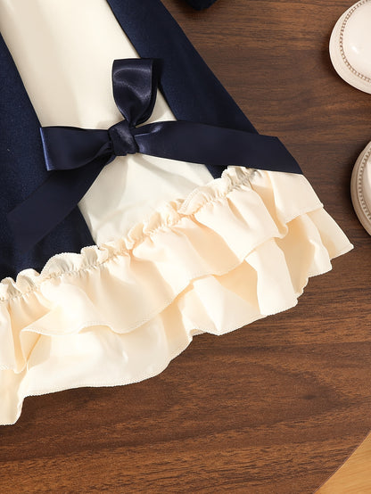 Loleta Girls' Princess Dress with Fleece Lining, Winter Maid for Little Girls, Party Outfit in College Style