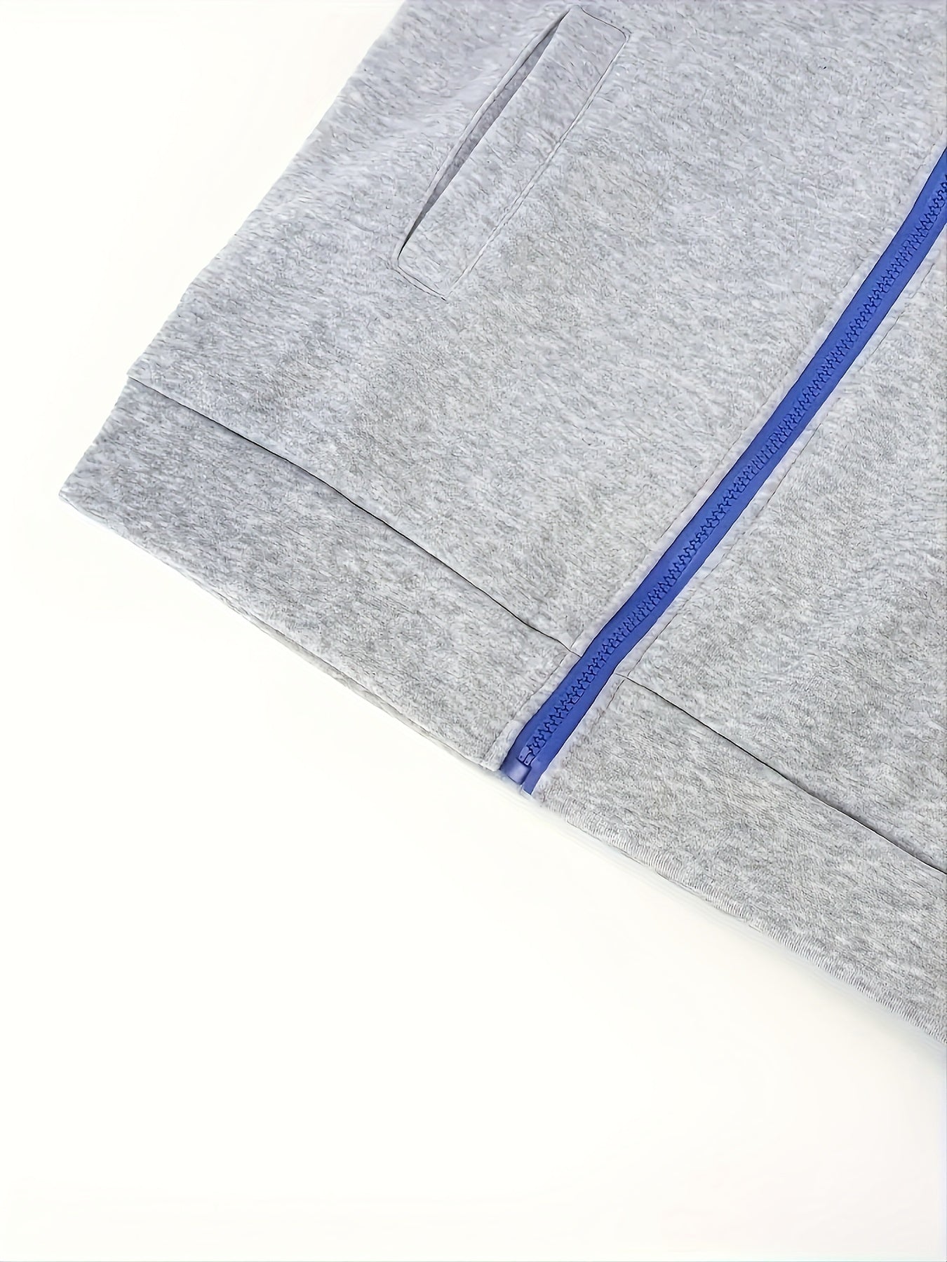 Men's Autumn and Winter Zipper Sweater Contrast Color Shoulder Sleeve Hoodie