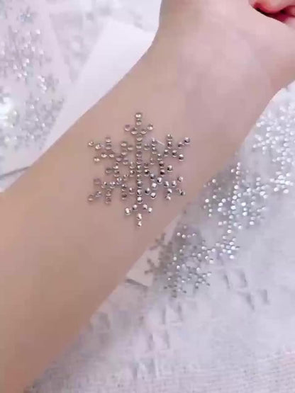 1pc White 3D Snowflake Rhinestone Eye Sticker - Sparkling Face & Eyelid Decoration, Gemstone Patch for Y2K, Music Festival, Party Makeup, Winter Costume - Easy Apply Glam Accessory