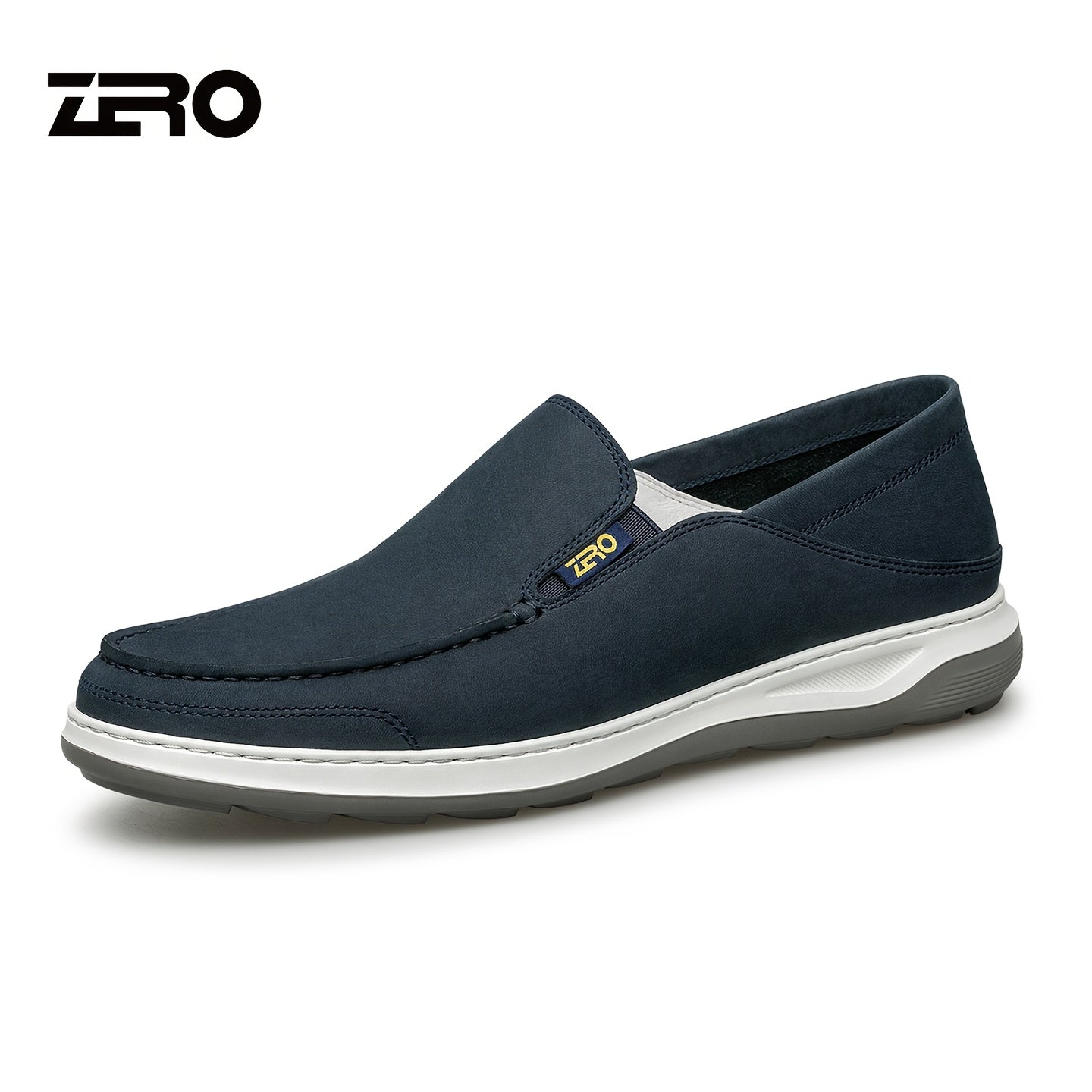 Men's Lightweight Leather Casual Loafers with Soft Heel Counter