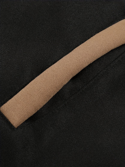 Men's 'BROOKLYN' Pattern Color Blocking Hooded Jacket, Casual Preppy Style Coat For Spring And Autumn Outdoors As Gift